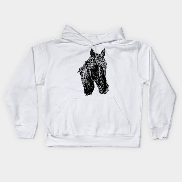 horse Kids Hoodie by rickylabellevie